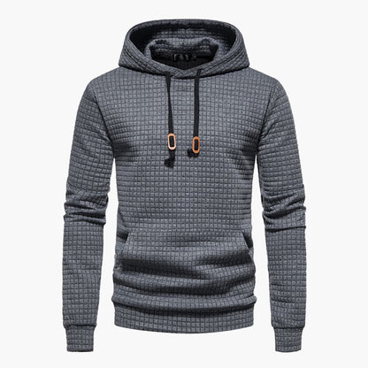 Men's Casual Plaid Hoodie – Modern Slim Fit Pullover for Everyday Comfort