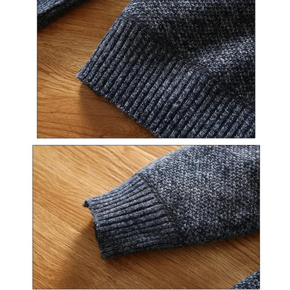Men's Quarter-Zip Knit Sweater – Relaxed Fit Pullover for Casual and Smart Occasions