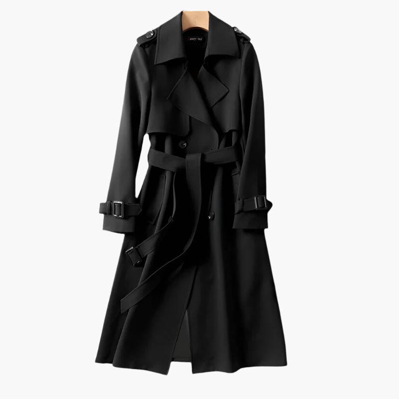 Women's Classic Double-Breasted Trench Coat Elegant Long Overcoat for All Occasions