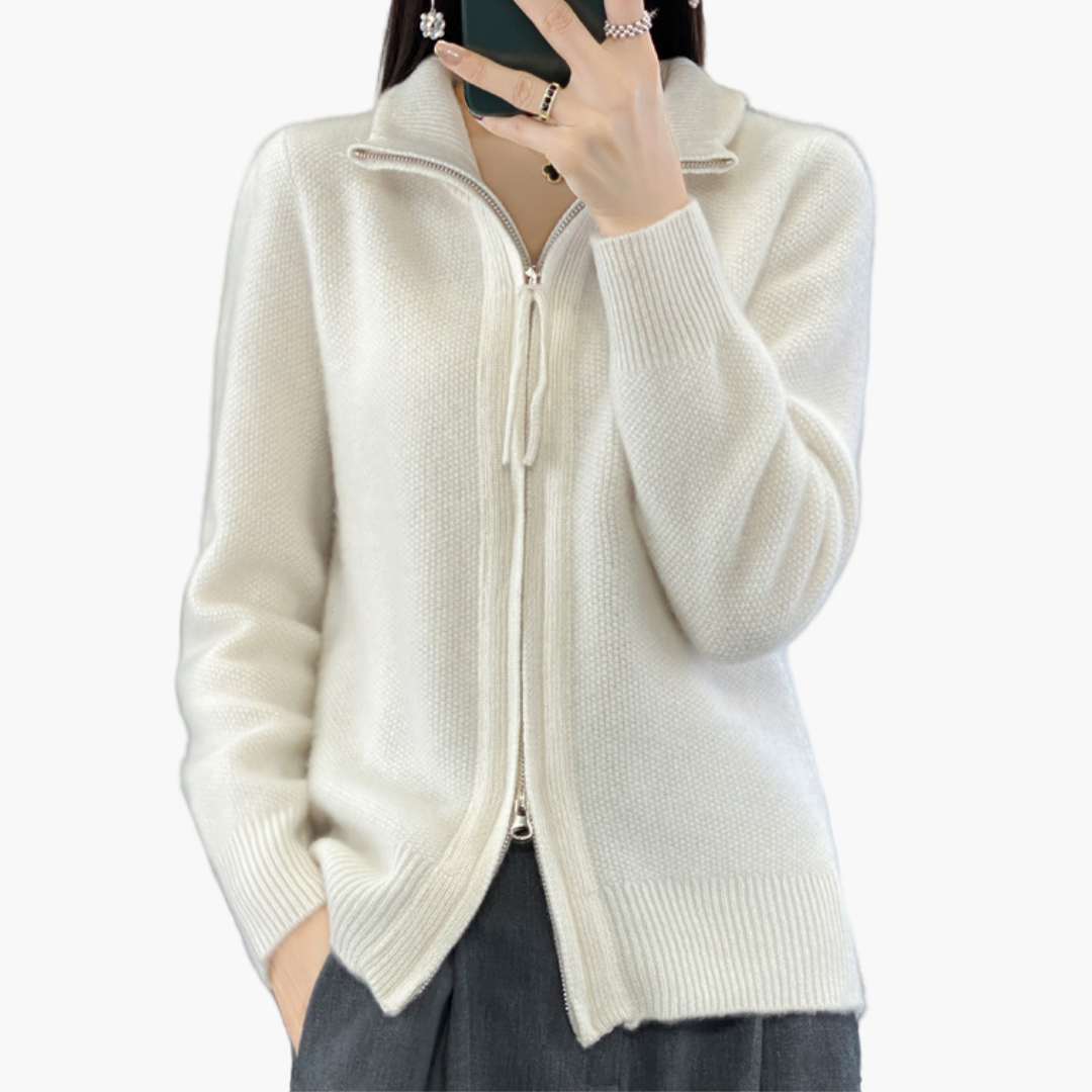 Women's Classic Zip-Up Cardigan Sweater – Everyday Casual Style