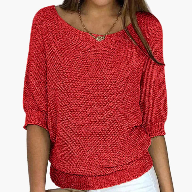 Women's Casual Loose Knit Pullover Sweater - Relaxed Everyday Style