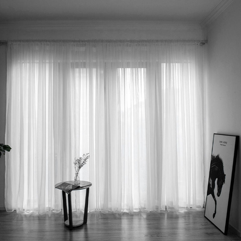 Haven – Eenvoudige en Moderne Balkon Gaze Gordijn in Effen Kleur