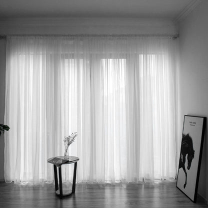 Haven – Eenvoudige en Moderne Balkon Gaze Gordijn in Effen Kleur