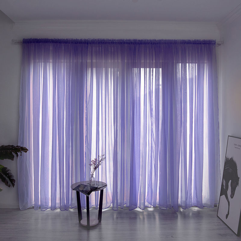 Haven – Eenvoudige en Moderne Balkon Gaze Gordijn in Effen Kleur