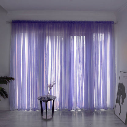 Haven – Eenvoudige en Moderne Balkon Gaze Gordijn in Effen Kleur