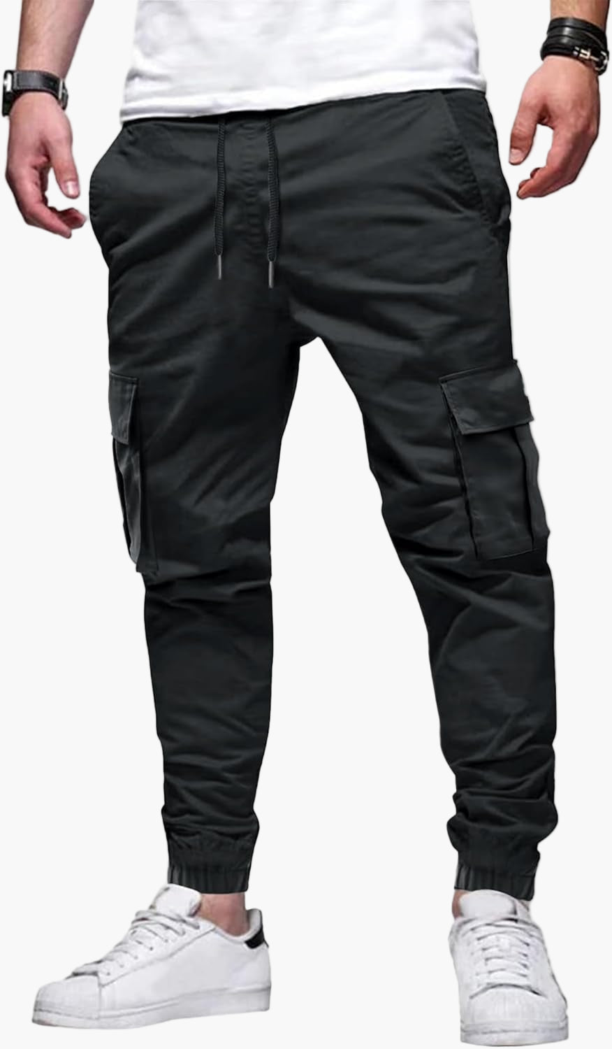 Men's Modern Slim Fit Stretch Cargo Jogger Pants for Casual and Outdoor Wear