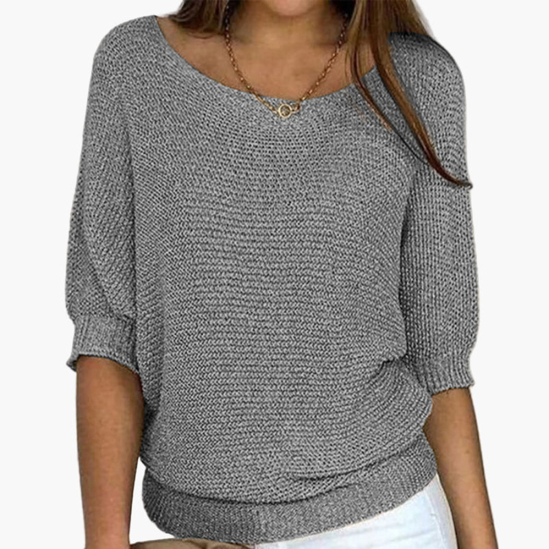 Women's Casual Loose Knit Pullover Sweater - Relaxed Everyday Style