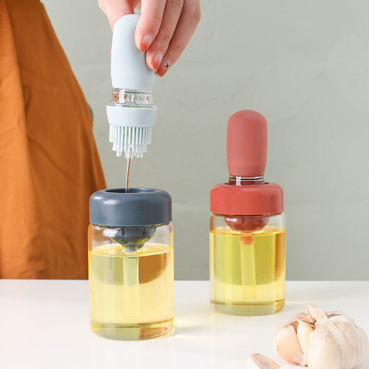 Evander – Glazen Silicium Oliefles met Borstel