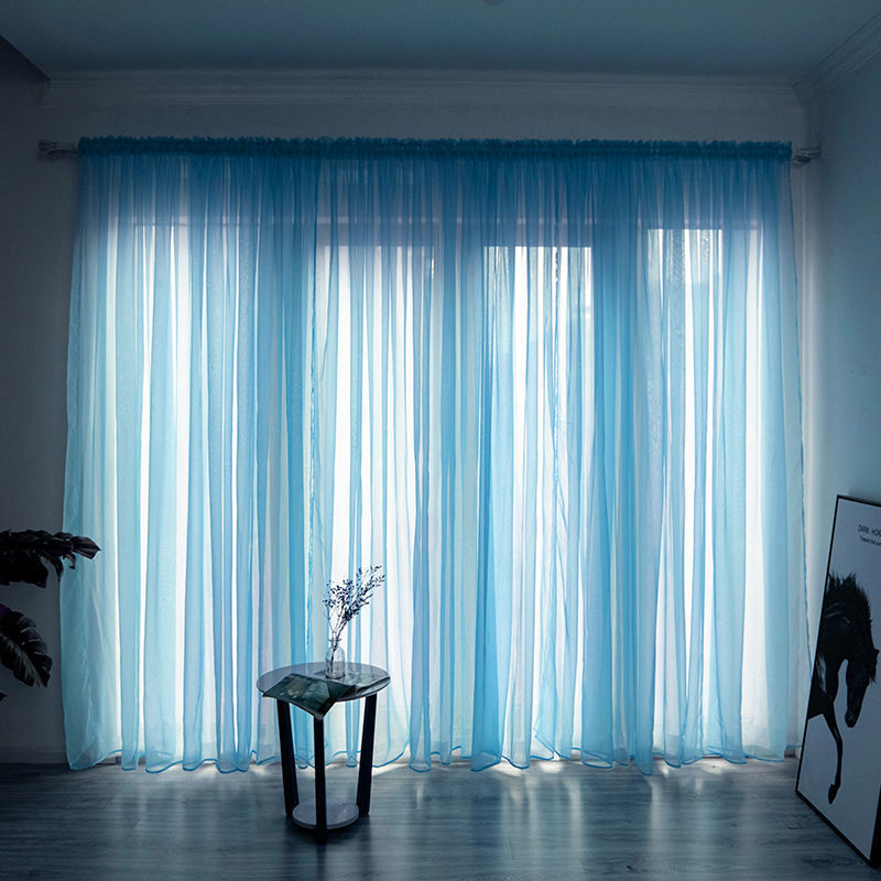 Haven – Eenvoudige en Moderne Balkon Gaze Gordijn in Effen Kleur