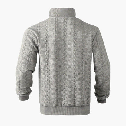 Men's Half-Zip Cable Knit Pullover Sweater for Casual and Everyday Style