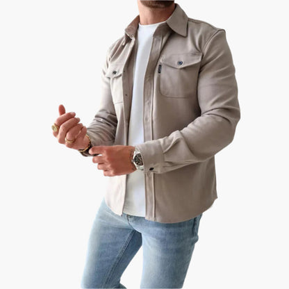 Men's Modern Button-Through Jacket Overshirt – Versatile Casual Smart Style