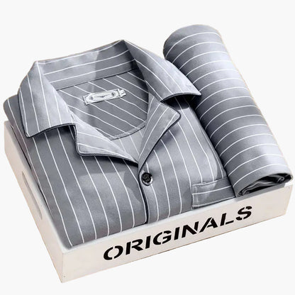 Men's Classic Print Pajama Set for All-Season Comfort and Relaxed Style