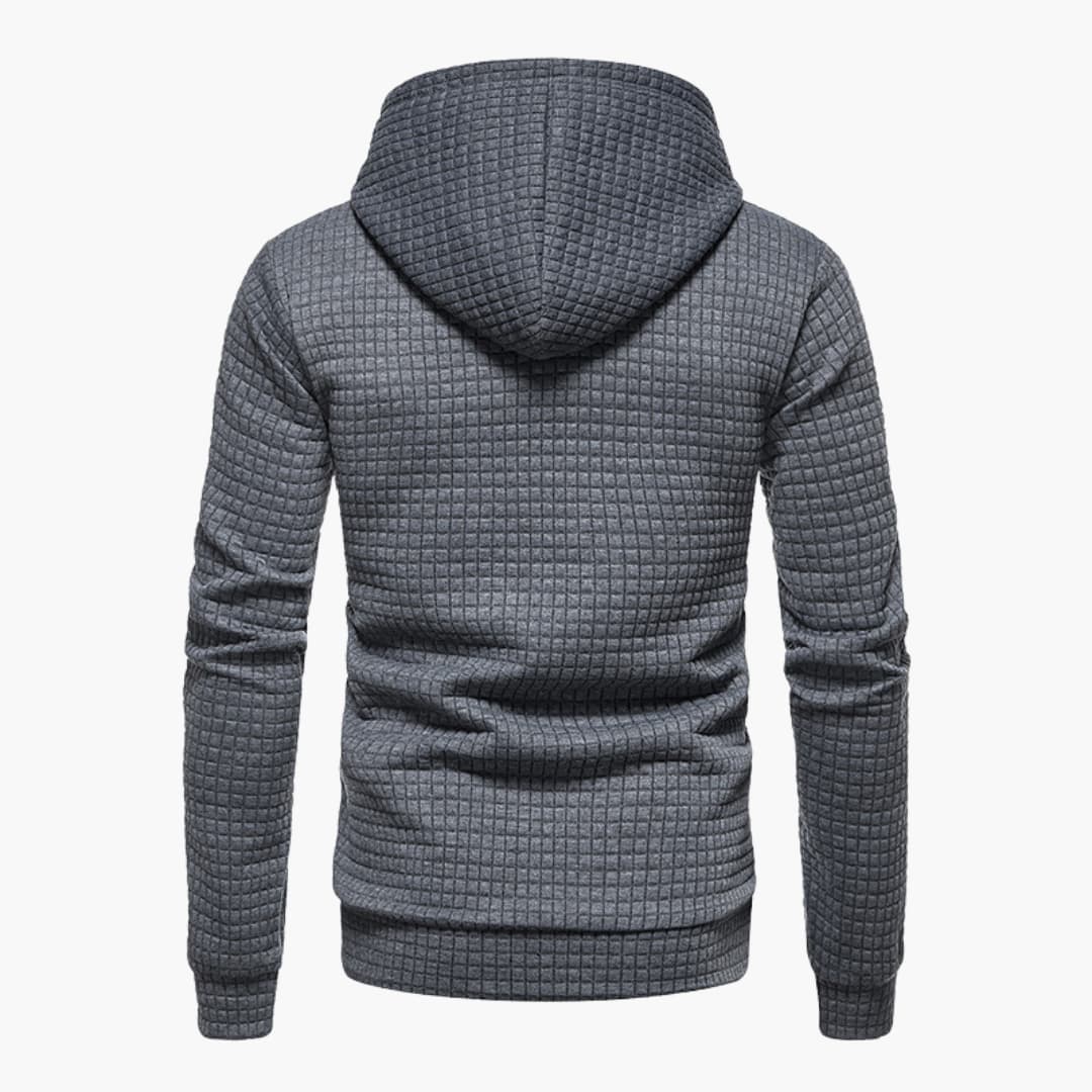 Men's Casual Plaid Hoodie – Modern Slim Fit Pullover for Everyday Comfort