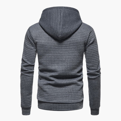 Men's Casual Plaid Hoodie – Modern Slim Fit Pullover for Everyday Comfort