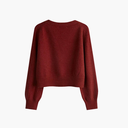 Women's V-Neck Skew Button Cardigan – Modern Asymmetric Style for Chic Layering