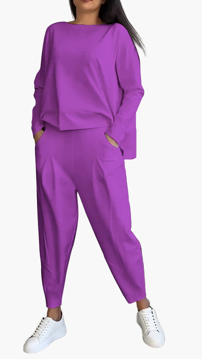 Women's Relaxed Fit Two-Piece Lounge and Casual Set – Cozy Everyday Wear
