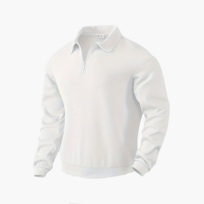 Men's Quarter-Zip Vintage Geometric Sweater – Relaxed Fit, Everyday Style