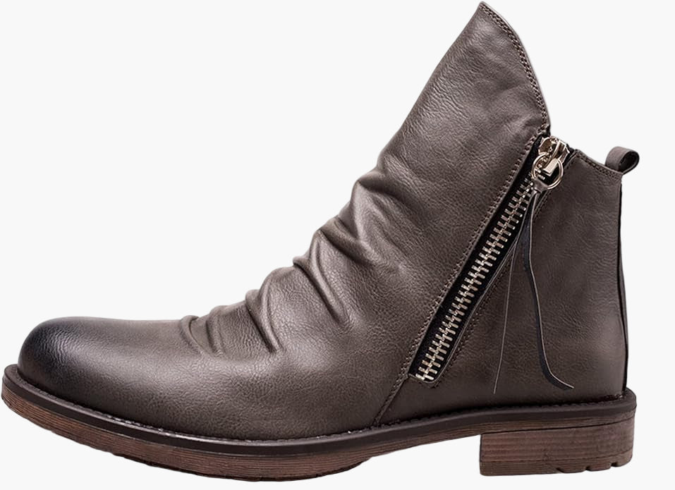 Men's Classic Ankle Boots with Side Zip – Sleek Modern Everyday Style