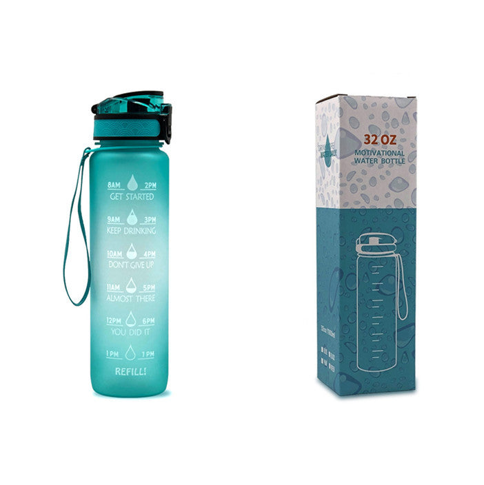 1L Motiverende Drinkfles met Tijdmarkeringen – Lekvrije BPA-vrije Tritan Sportfles – Kleurovergang Design