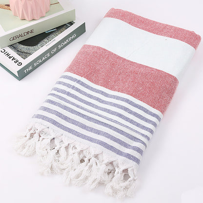 Celestine – Gestreepte Katoenen Strandhanddoek 100x180cm