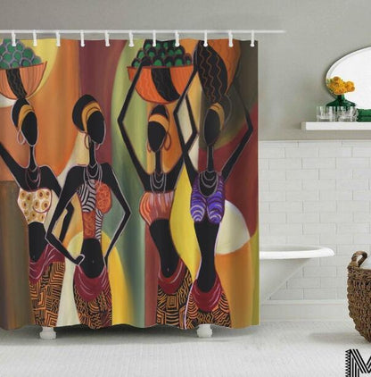 Iris – Douchegordijn met Graffiti Kunst van een Afrikaanse Meisje