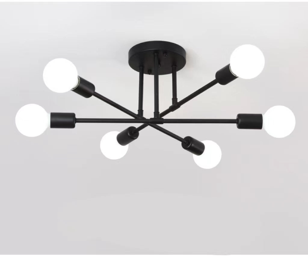 Rosalind – Industriële 6-lichts Plafondlamp van IJzerkunst