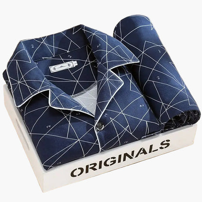 Men's Classic Print Pajama Set for All-Season Comfort and Relaxed Style
