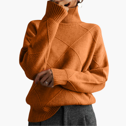 Women's Modern Geometric Knit Pullover Sweater - Casual Chic Style