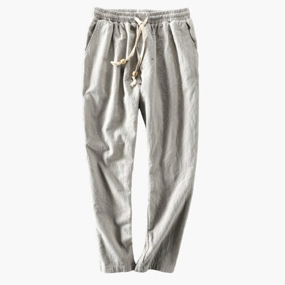 Men's Relaxed Fit Japanese-Style Drawstring Trousers for Everyday Comfort and Outdoor Use