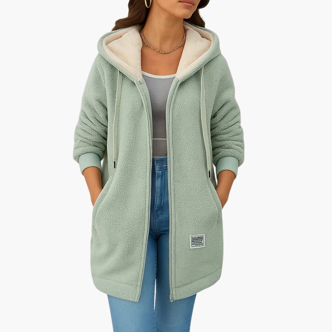 Women's Cozy Hooded Casual Fleece Jacket - Everyday Warmth & Style