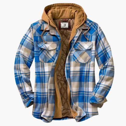 Men's Hooded Plaid Outdoor Jacket - Classic Lumberjack Style for Everyday and Adventure