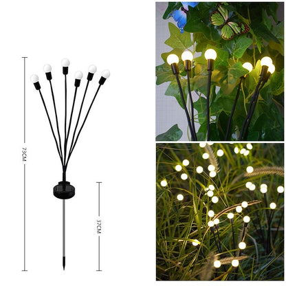 Zonne-Tuinverlichting Vuurvliegjes – 6 t/m 10 Lampjes | Warm Wit of Multikleur | Sfeerverlichting voor Buiten met Bewegende Effecten