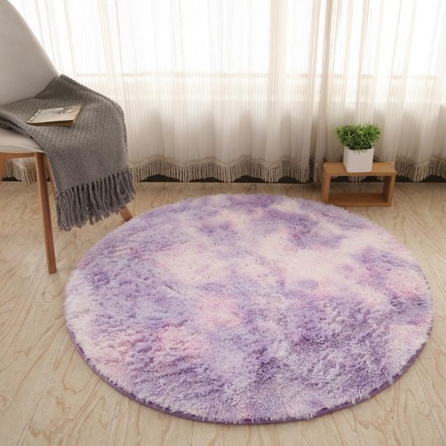Leontine – Fluffy Rond Tapijt voor Woonkamer Decor Faux Bont Tapijt voor Kinderkamer Lang Pluche Tapijten voor Slaapkamer Modern Mat