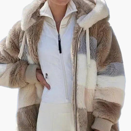 Women's Winter Hooded Zip-Up Casual Jacket - Stylish Warm Everyday Outerwear