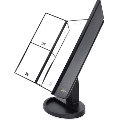 Orion – Driezijdige Opvouwbare Vergrotende Make-up Spiegel met Lamp