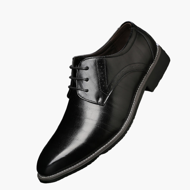 Men's Classic Derby Dress Shoes with Brogue Details – Formal and Casual Comfort