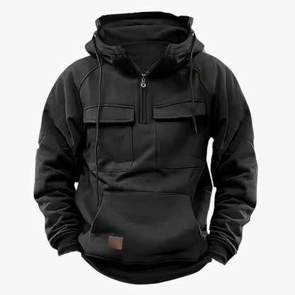 Men's Tactical Winter Hoodie with Zipper – Military Style, Warmth & Comfort