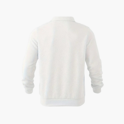 Men's Quarter-Zip Vintage Geometric Sweater – Relaxed Fit, Everyday Style