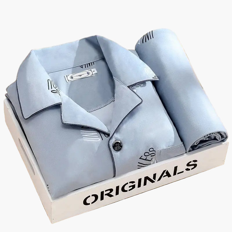 Men's Classic Print Pajama Set for All-Season Comfort and Relaxed Style