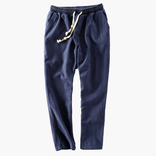 Men's Relaxed Fit Japanese-Style Drawstring Trousers for Everyday Comfort and Outdoor Use