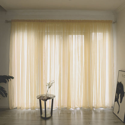 Haven – Eenvoudige en Moderne Balkon Gaze Gordijn in Effen Kleur