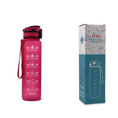 1L Motiverende Drinkfles met Tijdmarkeringen – Lekvrije BPA-vrije Tritan Sportfles – Kleurovergang Design