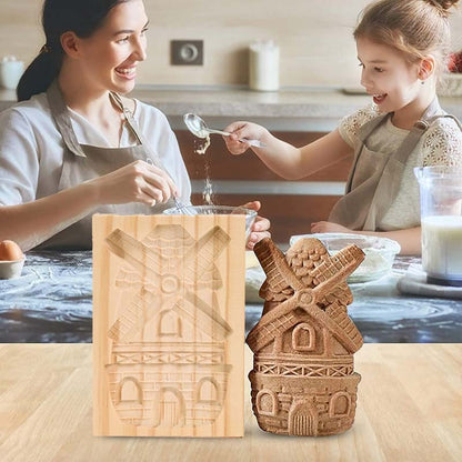 Elowen – Houten Peperkoekvorm Rozenbloem met Dennennoten