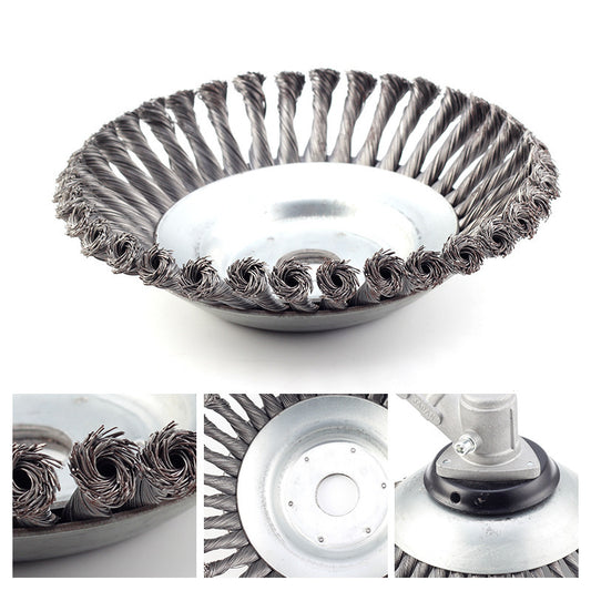Zware Stalen Onkruidborstel – 6 & 8 Inch Universele Trimmerkop voor Gras, Mos & Roestverwijdering