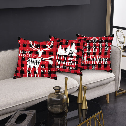 Maximilian – Kerst Kussenhoes 45cm Hert Kerstman Korte Pluche Sofa Kussenhoes Huisdecoratie