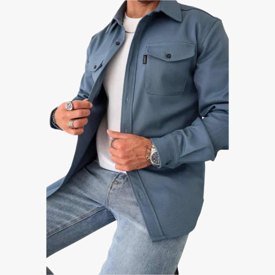 Men's Modern Button-Through Jacket Overshirt – Versatile Casual Smart Style