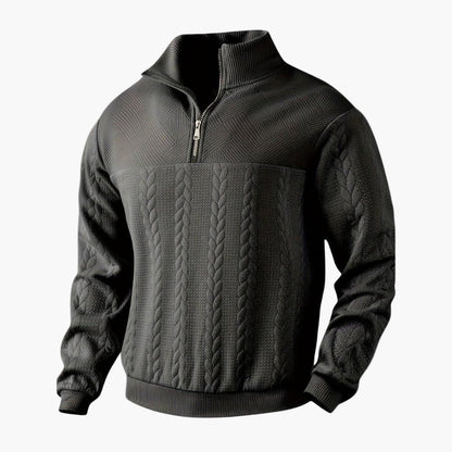 Men's Half-Zip Cable Knit Pullover Sweater for Casual and Everyday Style