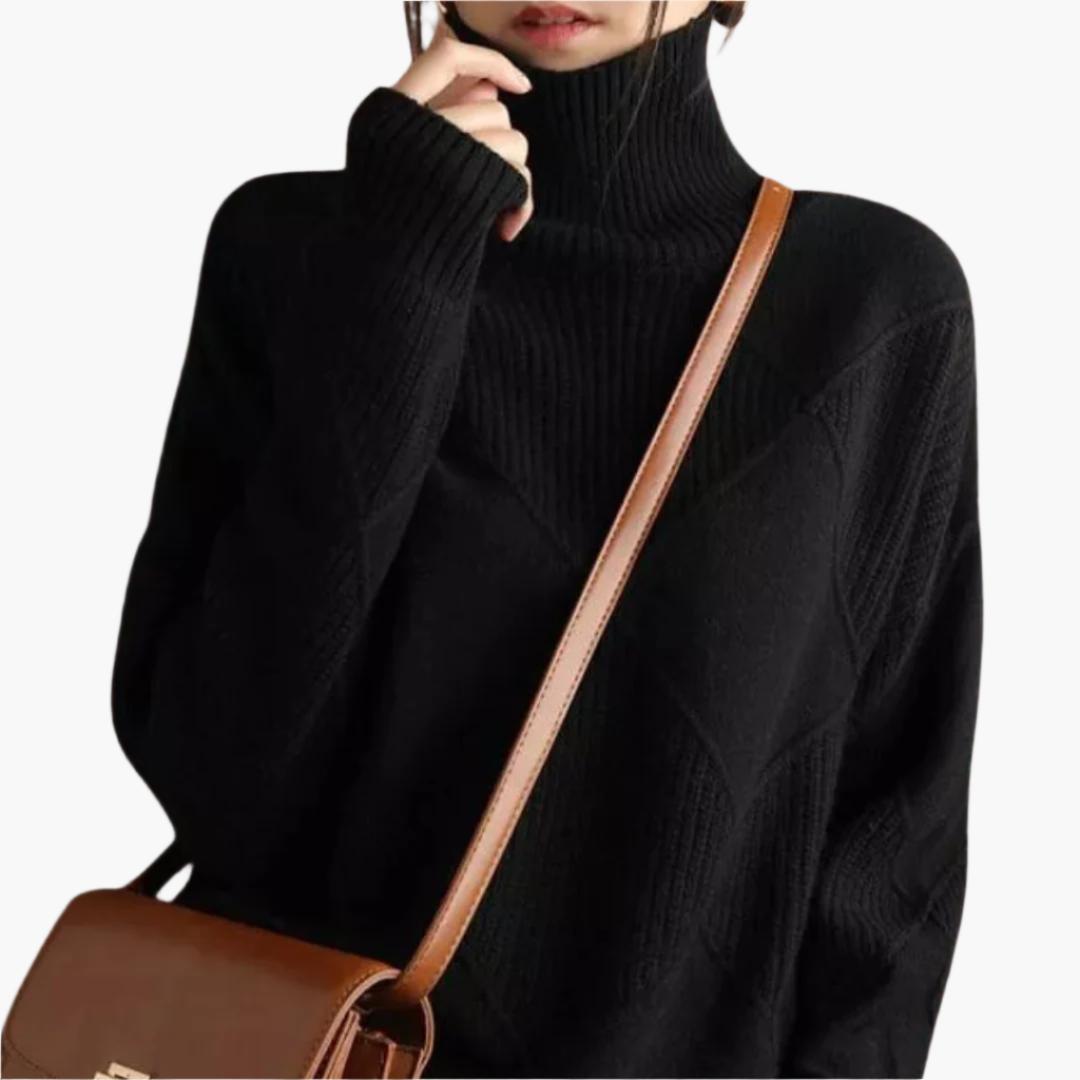 Women's Modern Geometric Knit Pullover Sweater - Casual Chic Style