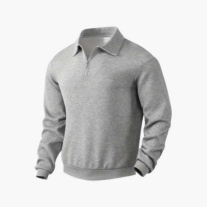 Men's Quarter-Zip Vintage Geometric Sweater – Relaxed Fit, Everyday Style