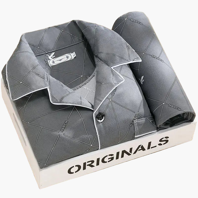 Men's Classic Print Pajama Set for All-Season Comfort and Relaxed Style